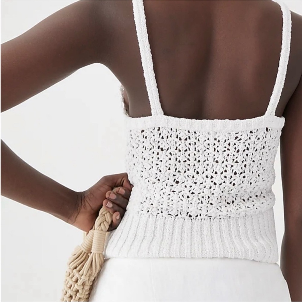 Jcrew - White Crochet Knit top - Picture 2 of 5